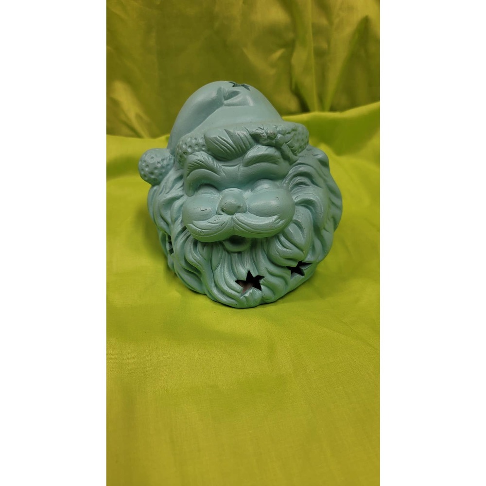 Vintage ceramic santa head candle holder